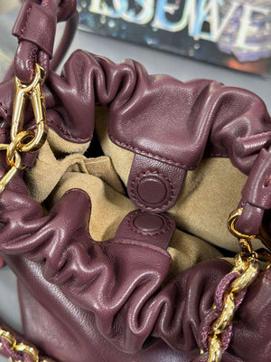Loewe A411FPBX02 Flamenco Purse Bucket Bag in mellow nappa lambskin Dark Burgundy - Default Title - View 8