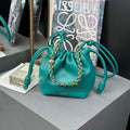 Loewe A411FPBX02 Flamenco Purse Bucket Bag in mellow nappa lambskin Green - Default Title - View 1
