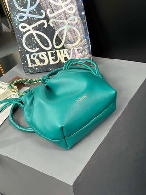 Loewe A411FPBX02 Flamenco Purse Bucket Bag in mellow nappa lambskin Green - Default Title - View 5
