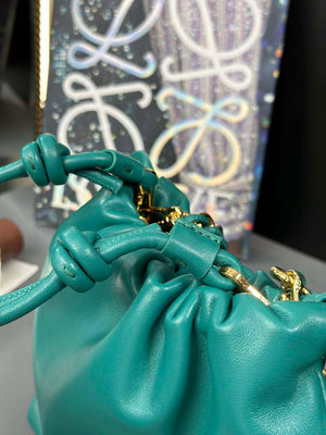 Loewe A411FPBX02 Flamenco Purse Bucket Bag in mellow nappa lambskin Green - Default Title - View 7