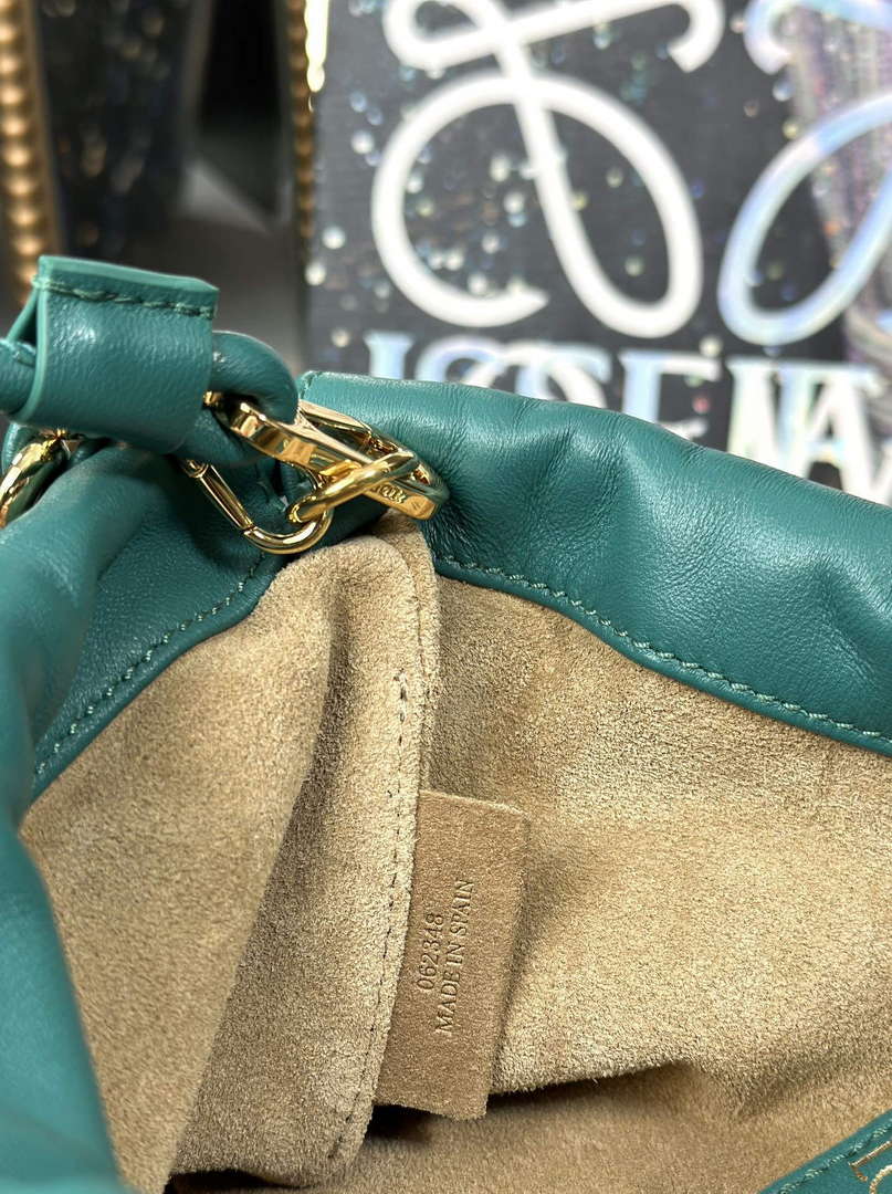 Loewe A411FPBX02 Flamenco Purse Bucket Bag in mellow nappa lambskin Green
