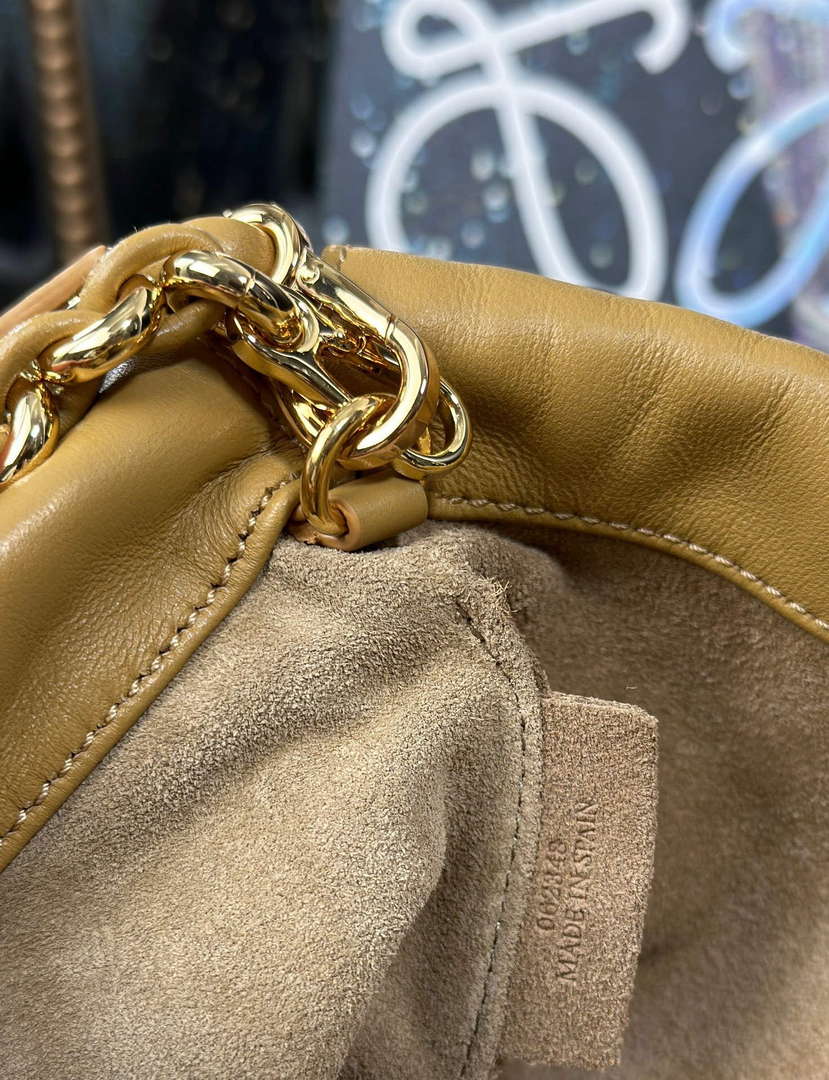 Loewe A411FPBX02 Flamenco Purse Bucket Bag in mellow nappa lambskin Sahara