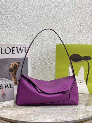 Loewe  A510J67X01 Puzzle Hobo Bag in Nappa Calfskin Purple - Default Title - View 1