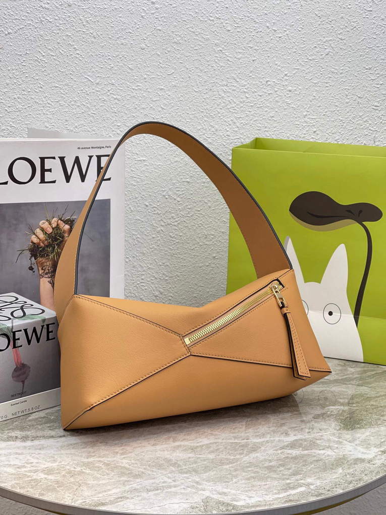 Loewe  A510J67X01 Puzzle Hobo Bag in Nappa Calfskin Warm Desert