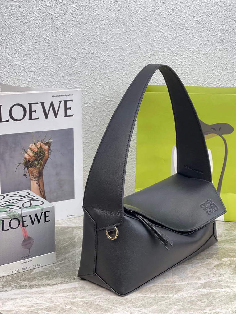 Loewe  A510J67X01 Puzzle Hobo Bag in Nappa Calfskin Black