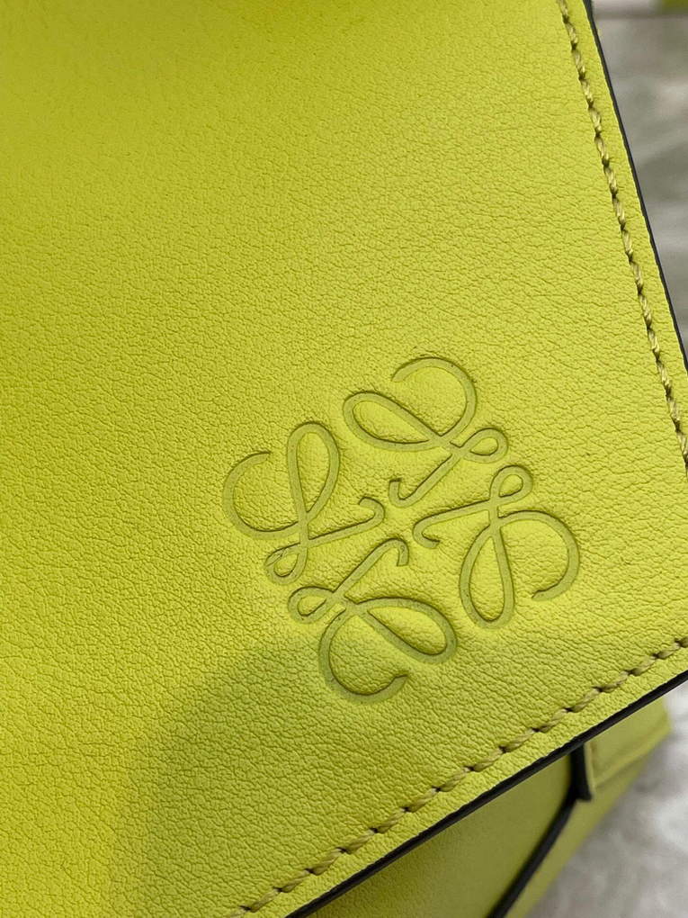 Loewe  A510J67X01 Puzzle Hobo Bag in Nappa Calfskin Lime Yellow