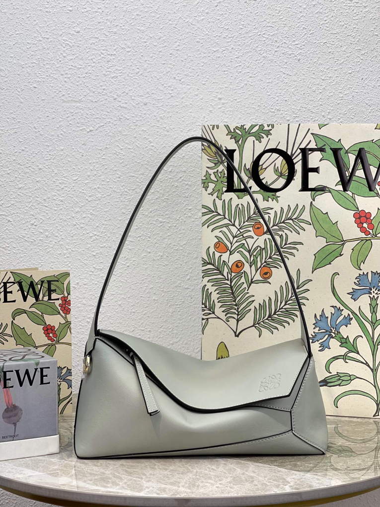 Loewe  A510J67X01 Puzzle Hobo Bag in Nappa Calfskin Ash Grey