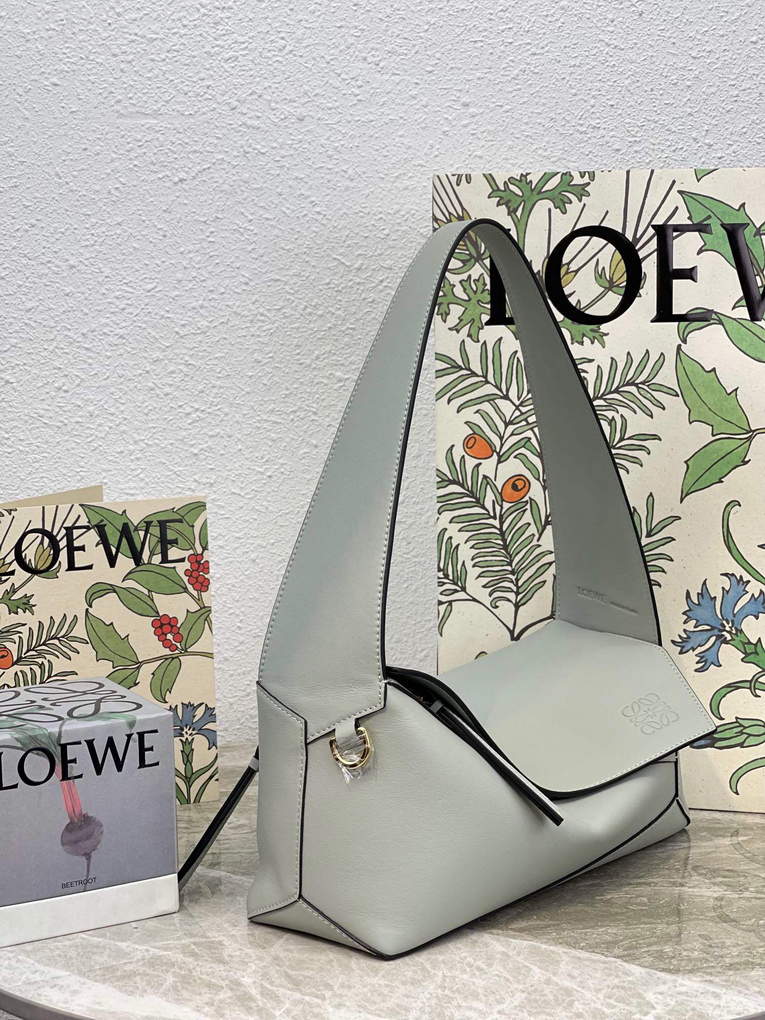 Loewe  A510J67X01 Puzzle Hobo Bag in Nappa Calfskin Ash Grey