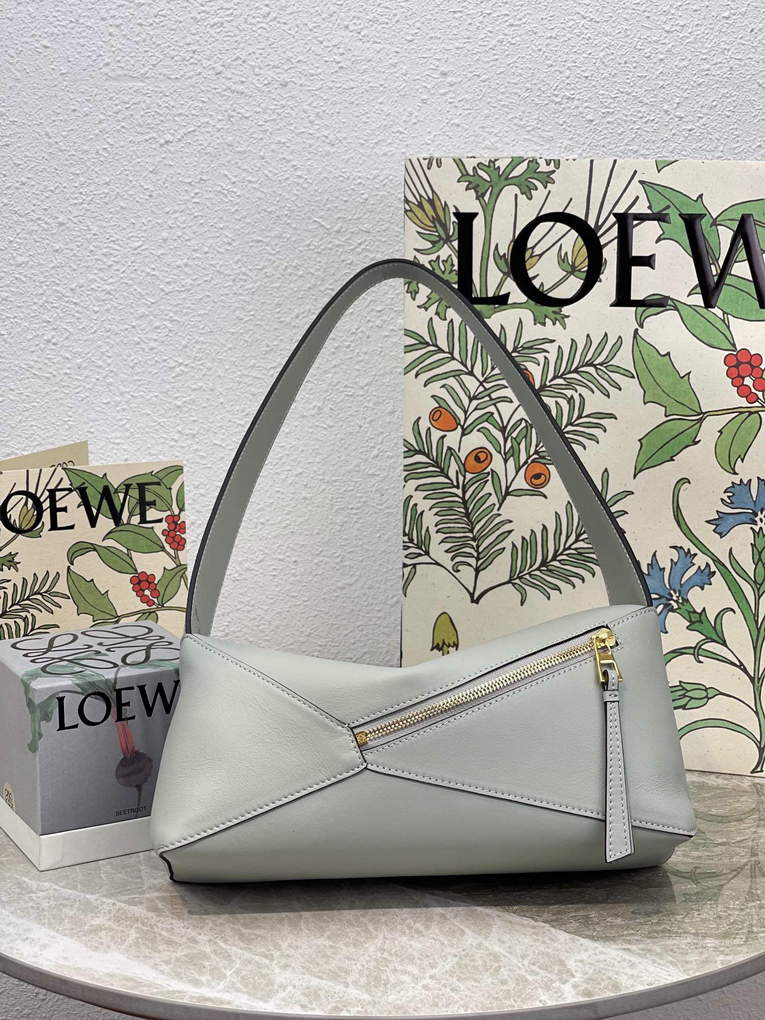 Loewe  A510J67X01 Puzzle Hobo Bag in Nappa Calfskin Ash Grey