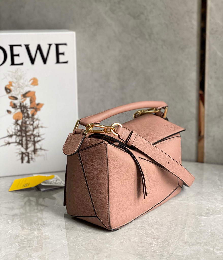 Loewe A510S21X67 Small Puzzle Bag in Soft Grained Calfskin Dark Blush