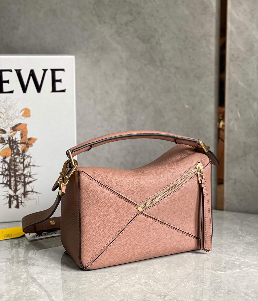 Loewe A510S21X67 Small Puzzle Bag in Soft Grained Calfskin Dark Blush