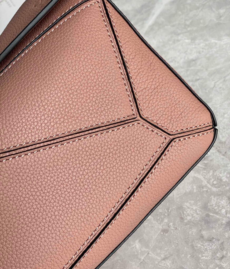 Loewe A510S21X67 Small Puzzle Bag in Soft Grained Calfskin Dark Blush