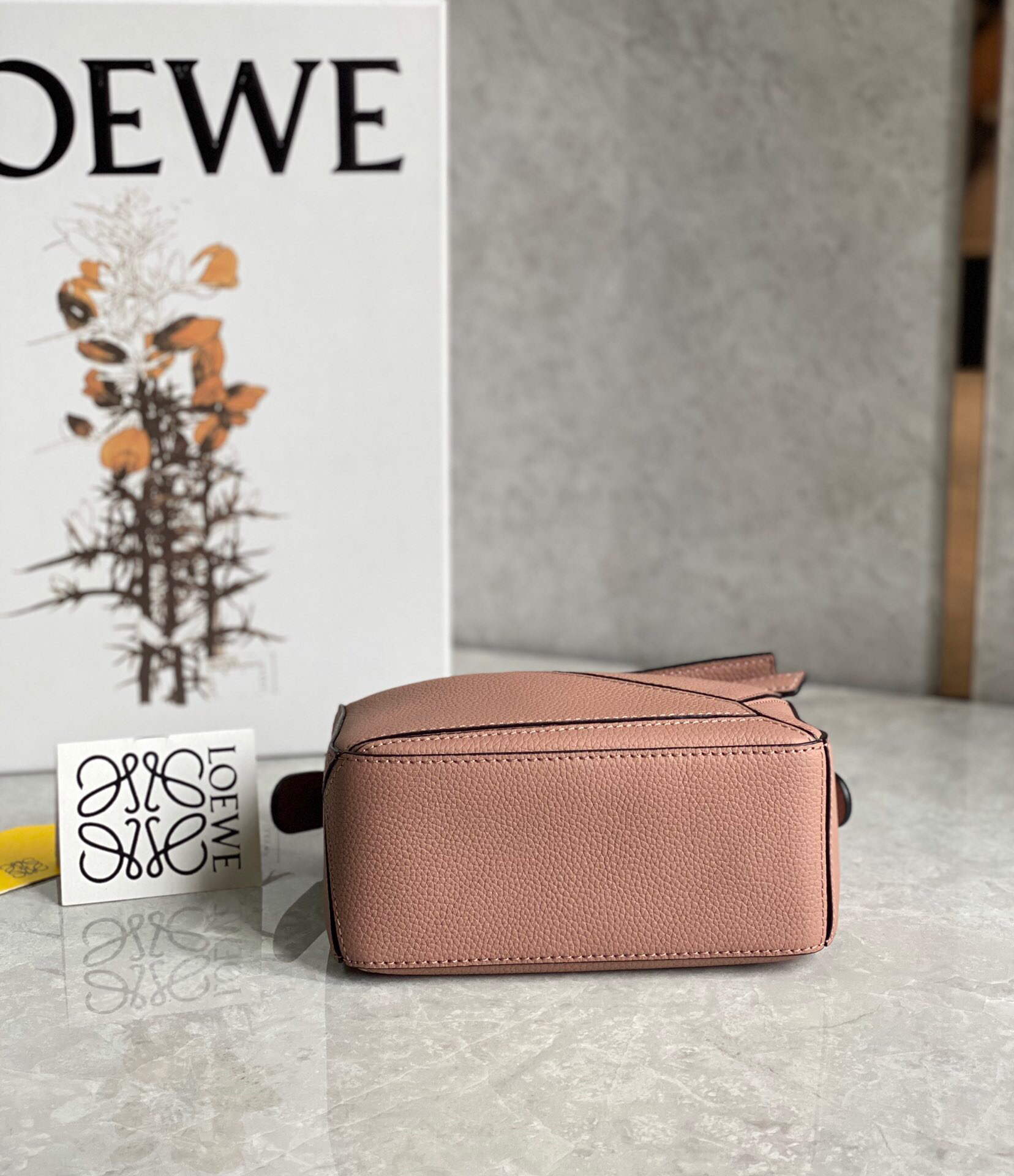 Loewe A510U95X37 Mini Puzzle Bag in Soft Grained Calfskin Dark Blush