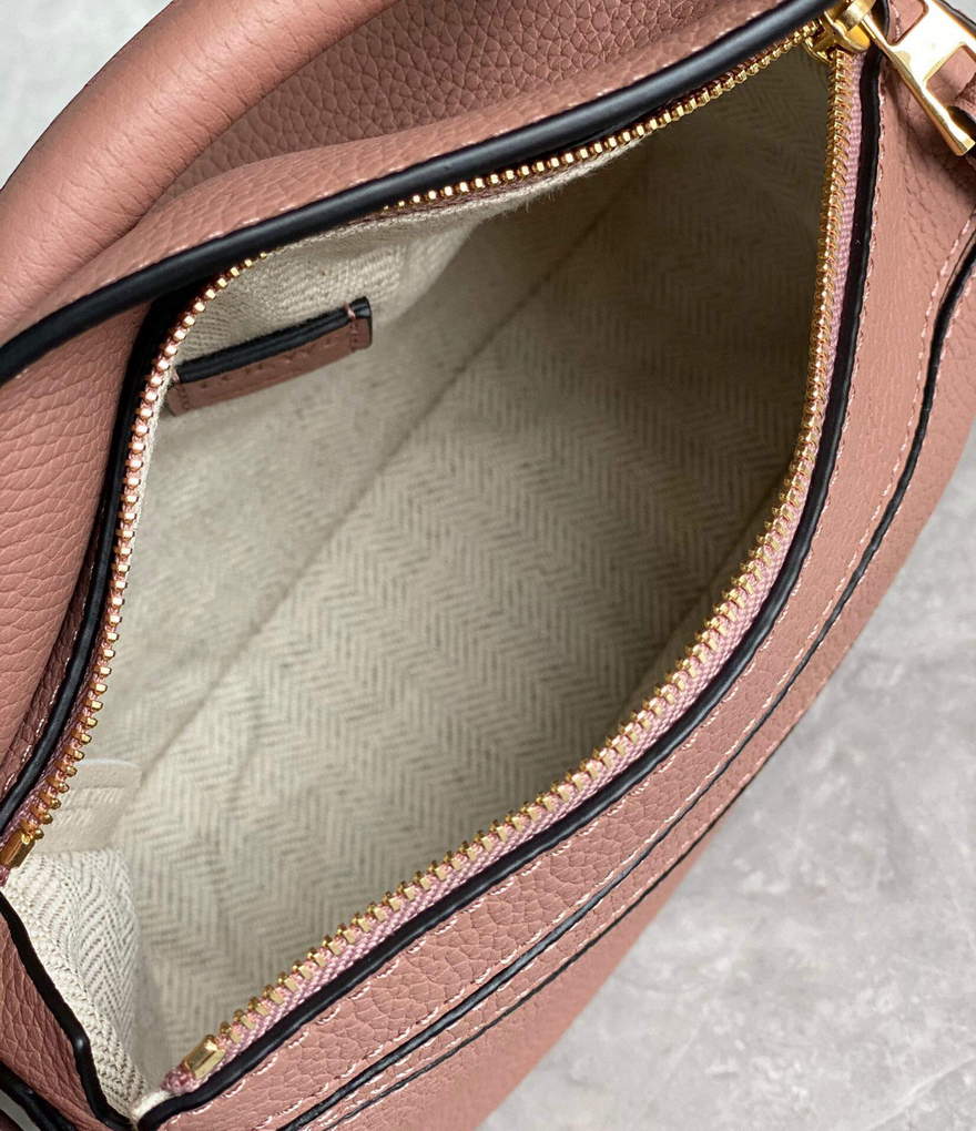 Loewe A510U95X37 Mini Puzzle Bag in Soft Grained Calfskin Dark Blush