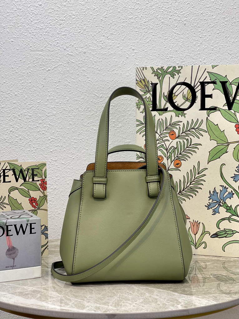 Loewe A538H04X02 Hammock Nugget Bag in Nappa Calfskin Green