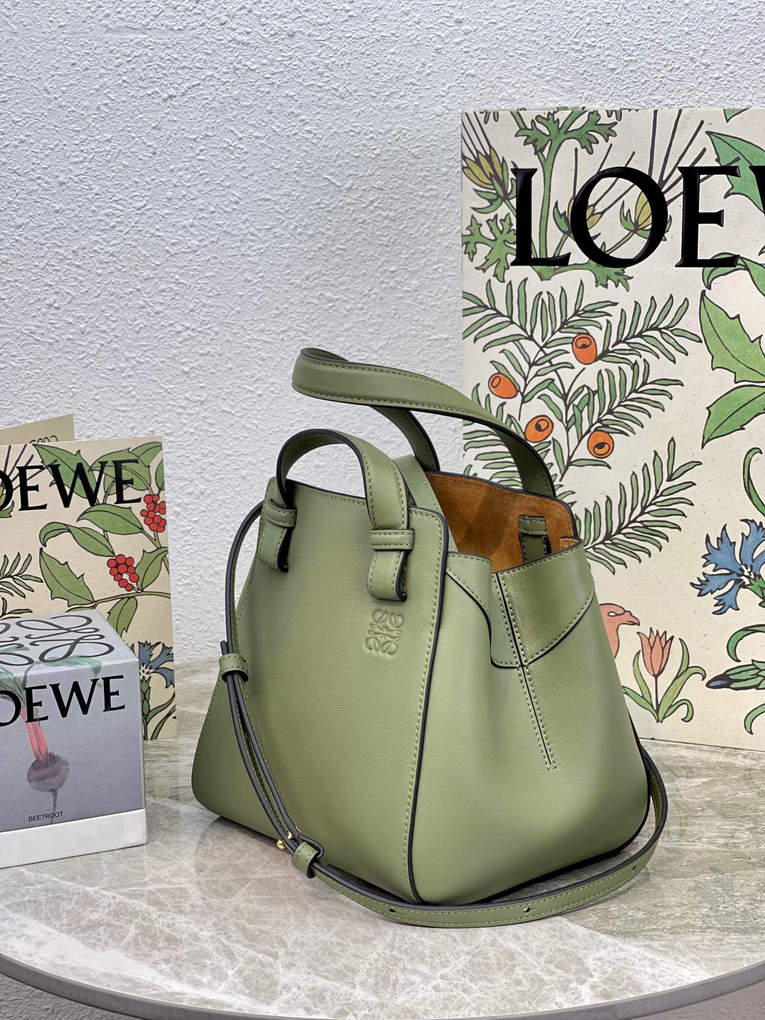 Loewe A538H04X02 Hammock Nugget Bag in Nappa Calfskin Green