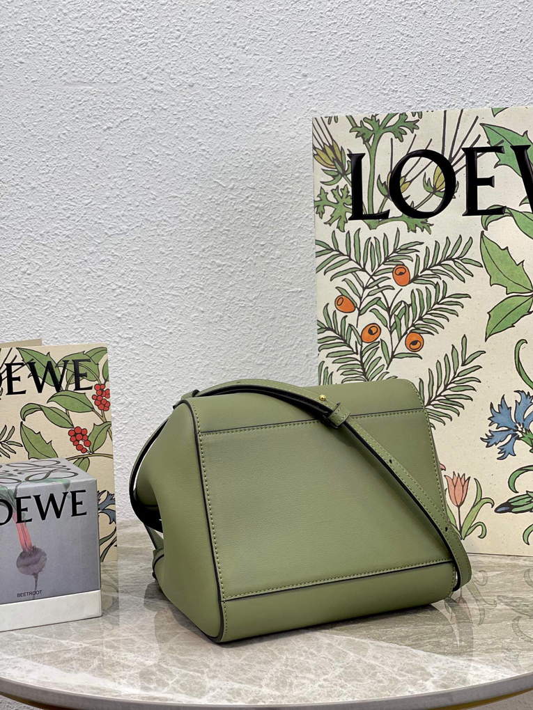 Loewe A538H04X02 Hammock Nugget Bag in Nappa Calfskin Green