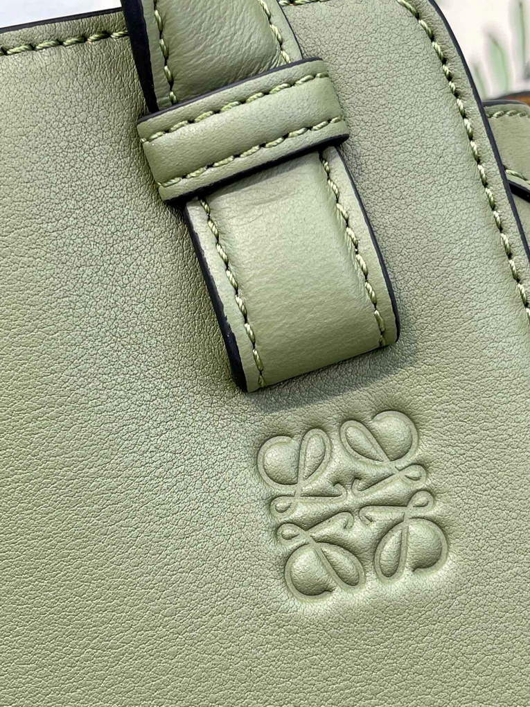 Loewe A538H04X02 Hammock Nugget Bag in Nappa Calfskin Green