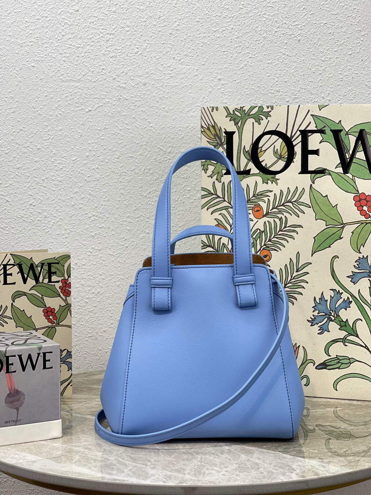 Loewe A538H04X02 Hammock Nugget Bag in Nappa Calfskin Blue