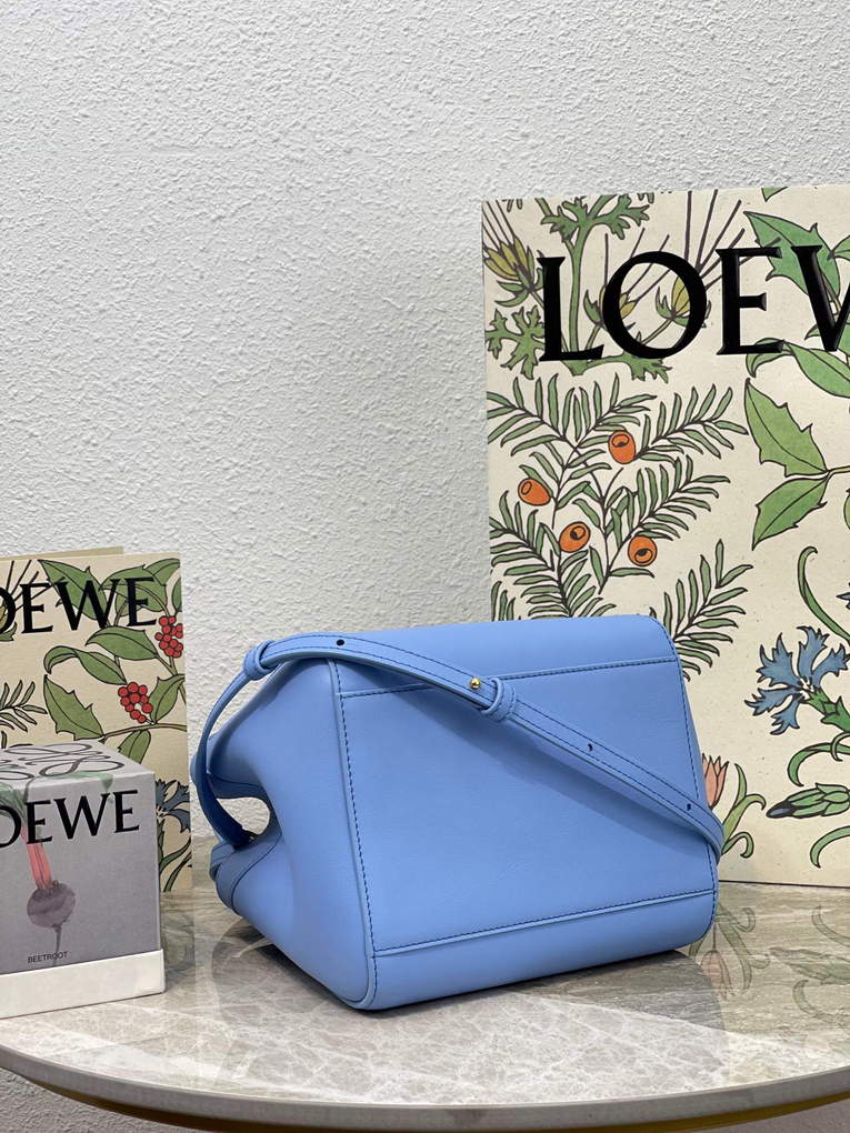 Loewe A538H04X02 Hammock Nugget Bag in Nappa Calfskin Blue