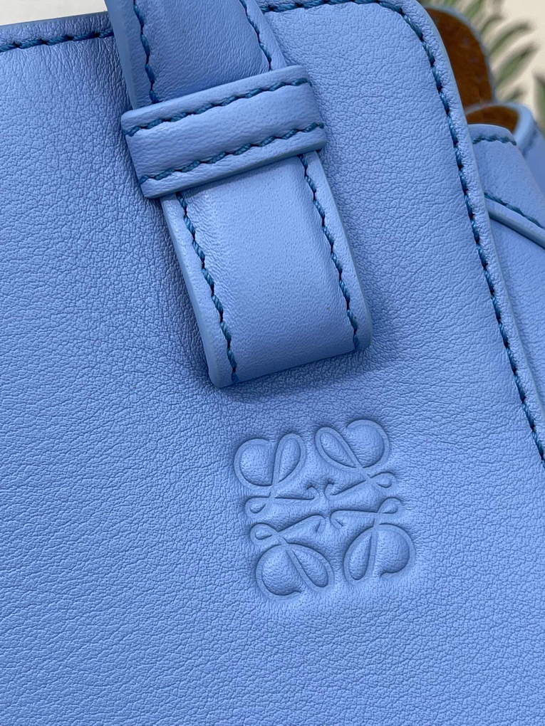 Loewe A538H04X02 Hammock Nugget Bag in Nappa Calfskin Blue