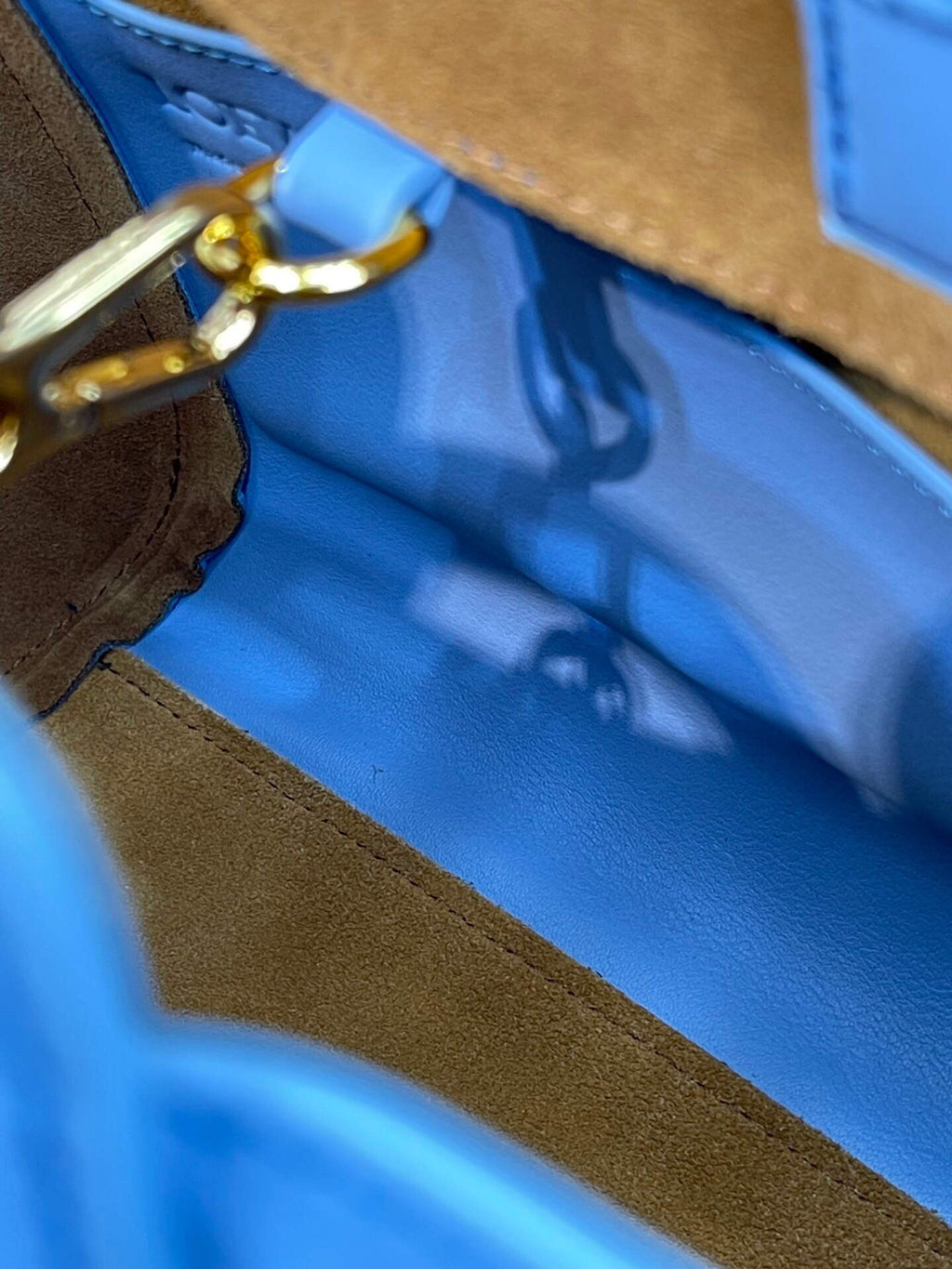 Loewe A538H04X02 Hammock Nugget Bag in Nappa Calfskin Blue