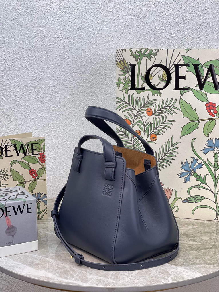 Loewe A538H04X02 Hammock Nugget Bag in Nappa Calfskin Deep Navy