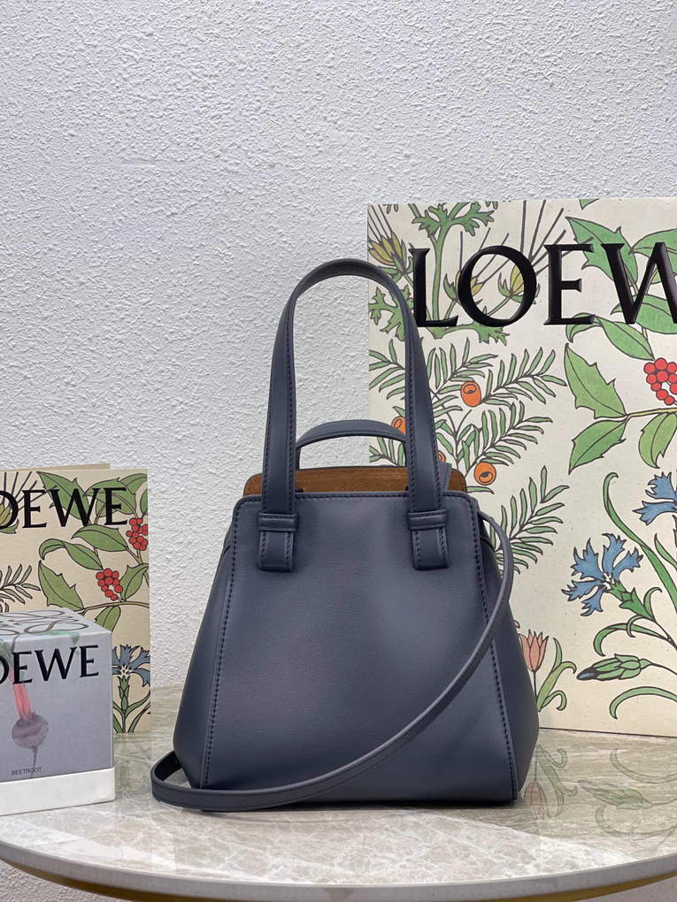 Loewe A538H04X02 Hammock Nugget Bag in Nappa Calfskin Deep Navy