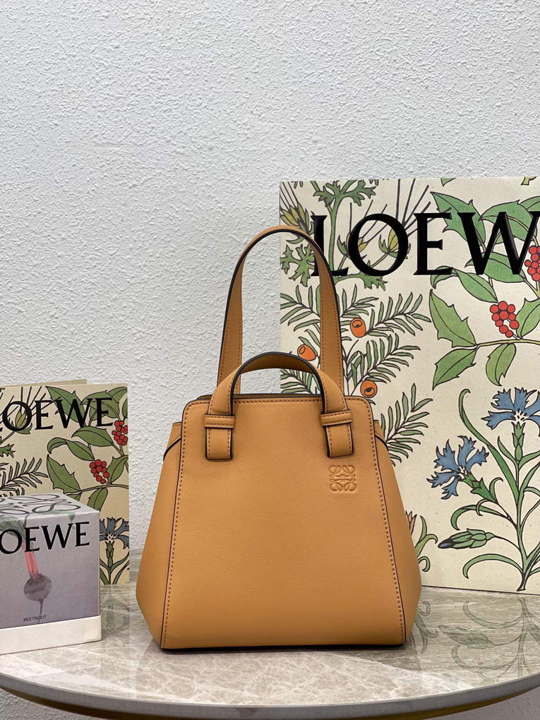 Loewe A538H04X02 Hammock Nugget Bag in Nappa Calfskin Warm Desert