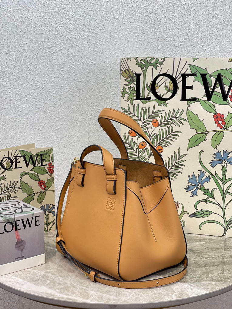 Loewe A538H04X02 Hammock Nugget Bag in Nappa Calfskin Warm Desert
