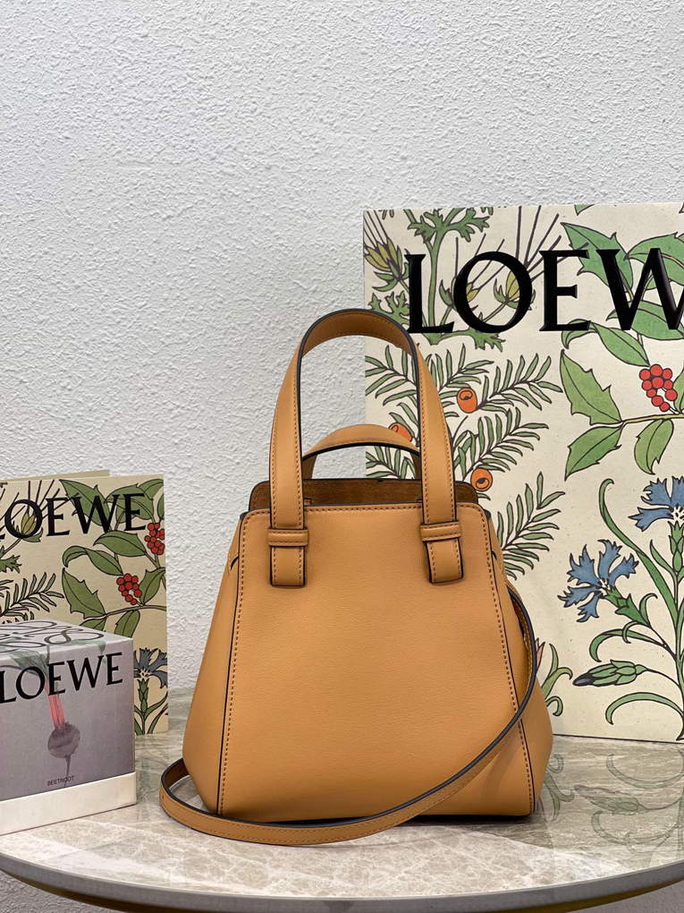 Loewe A538H04X02 Hammock Nugget Bag in Nappa Calfskin Warm Desert