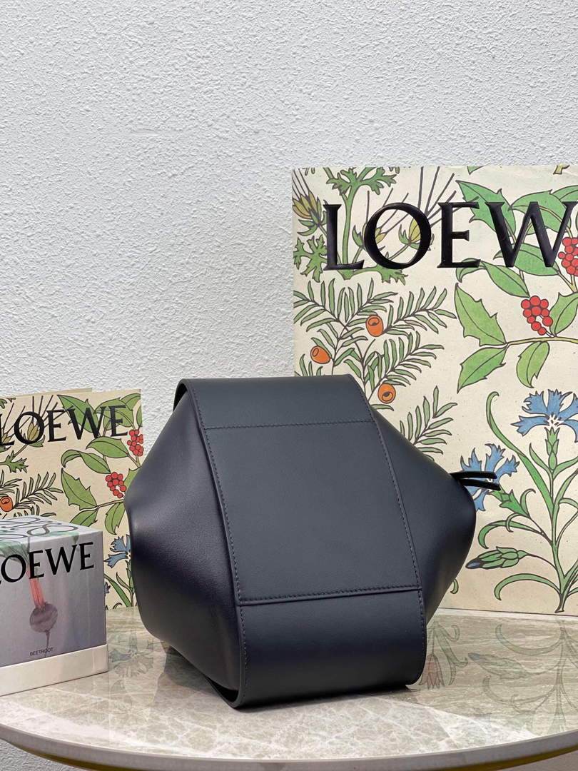 LOEWE A538S35X51 Lsmall hammock bag in soft grained calfskin Black