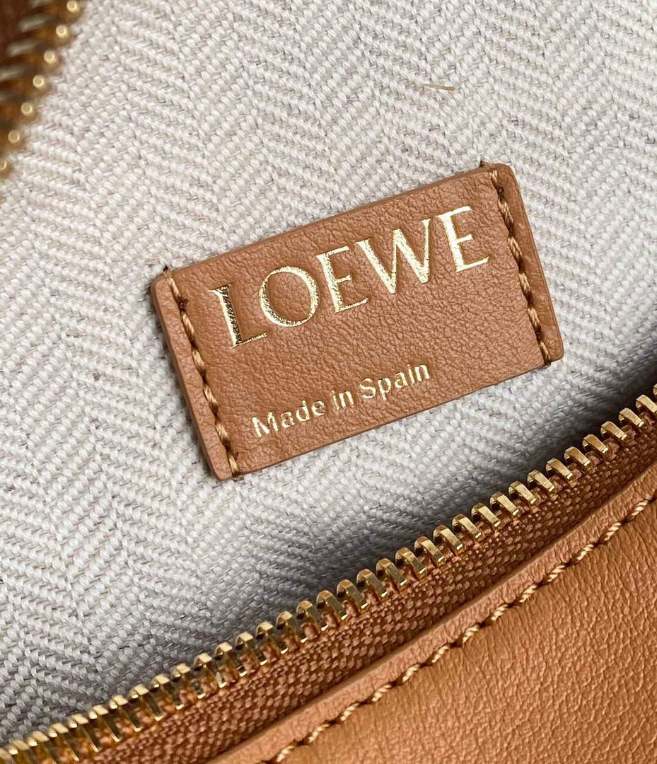 Loewe A906K75X21 Small Cubi bag in Anagram calfskin Warm Desert