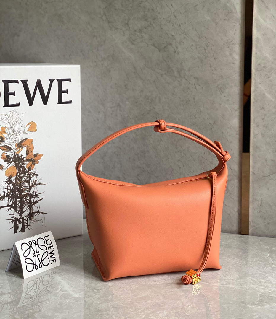 Loewe A906K75X21 Small Cubi bag in Anagram calfskin Coral Reef - Default Title - View 1