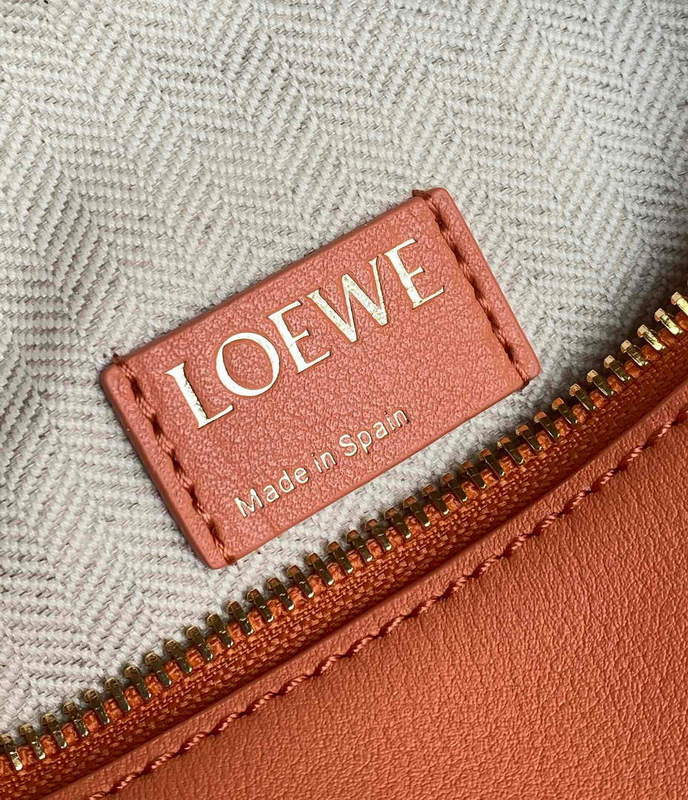 Loewe A906K75X21 Small Cubi bag in Anagram calfskin Coral Reef
