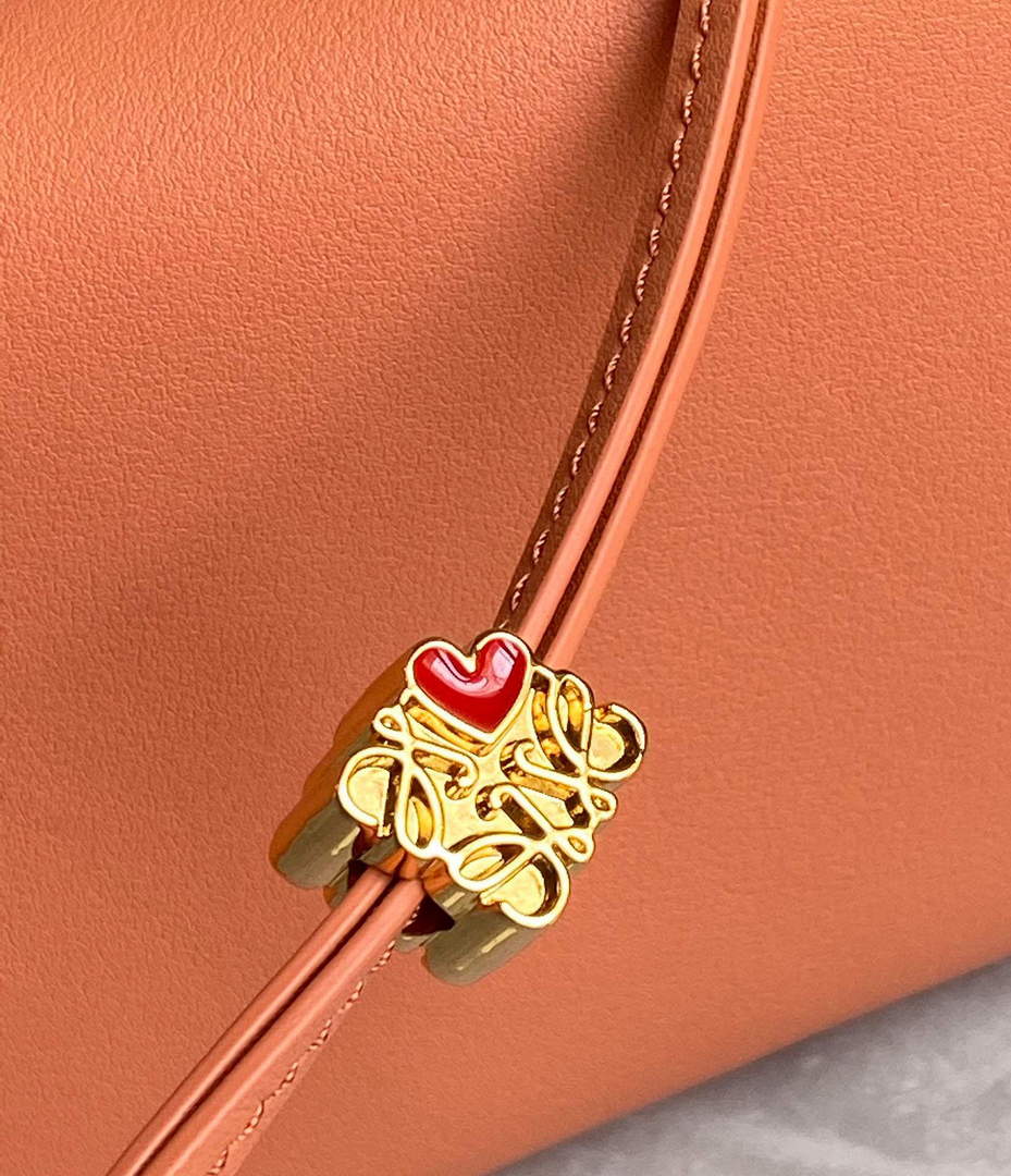 Loewe A906K75X21 Small Cubi bag in Anagram calfskin Coral Reef