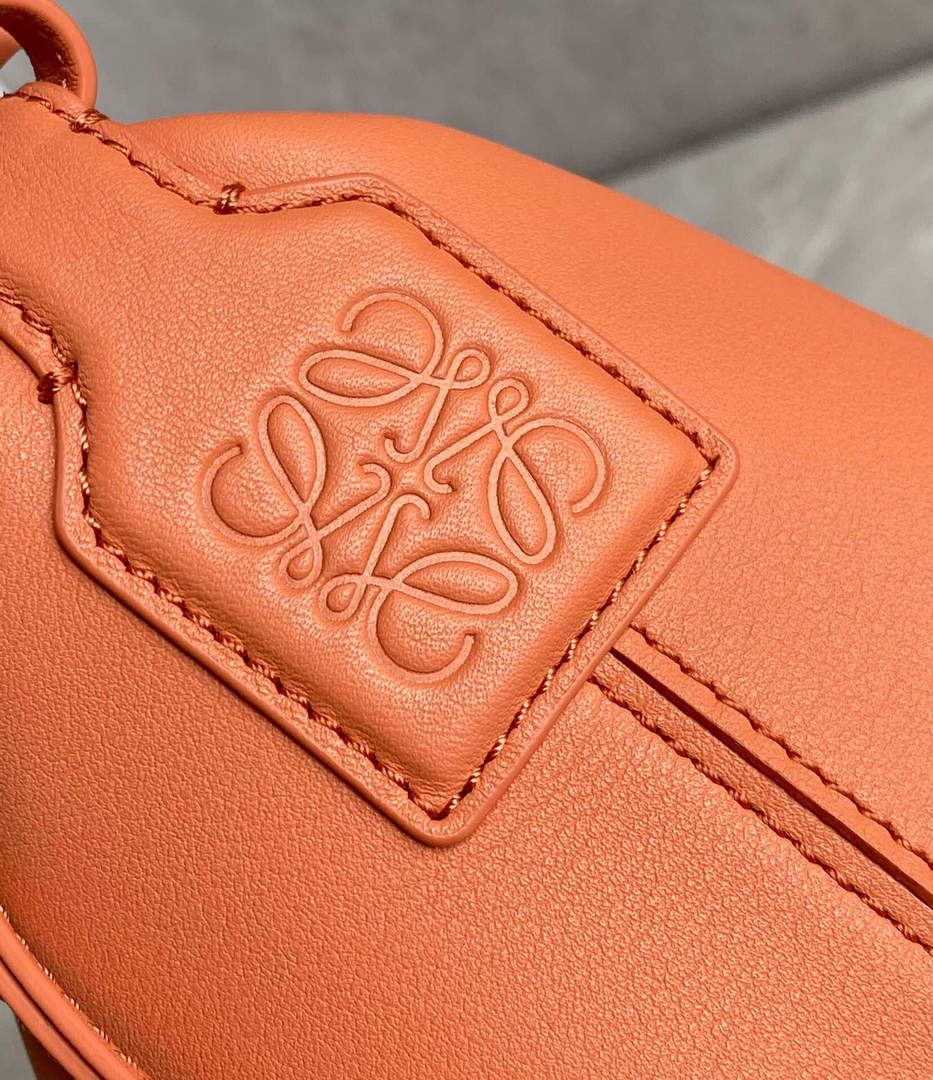 Loewe A906K75X21 Small Cubi bag in Anagram calfskin Coral Reef