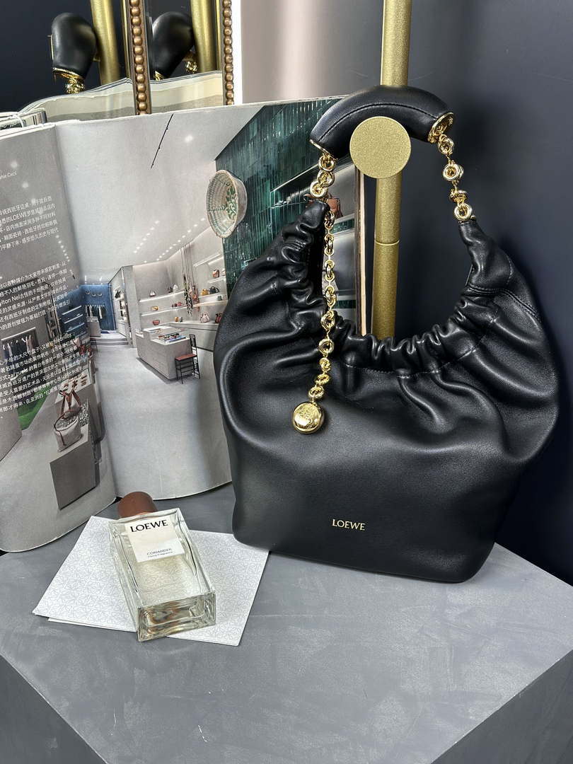 Loewe A914NCHX01 Small Squeeze bag in nappa lambskin Black - Default Title - View 1