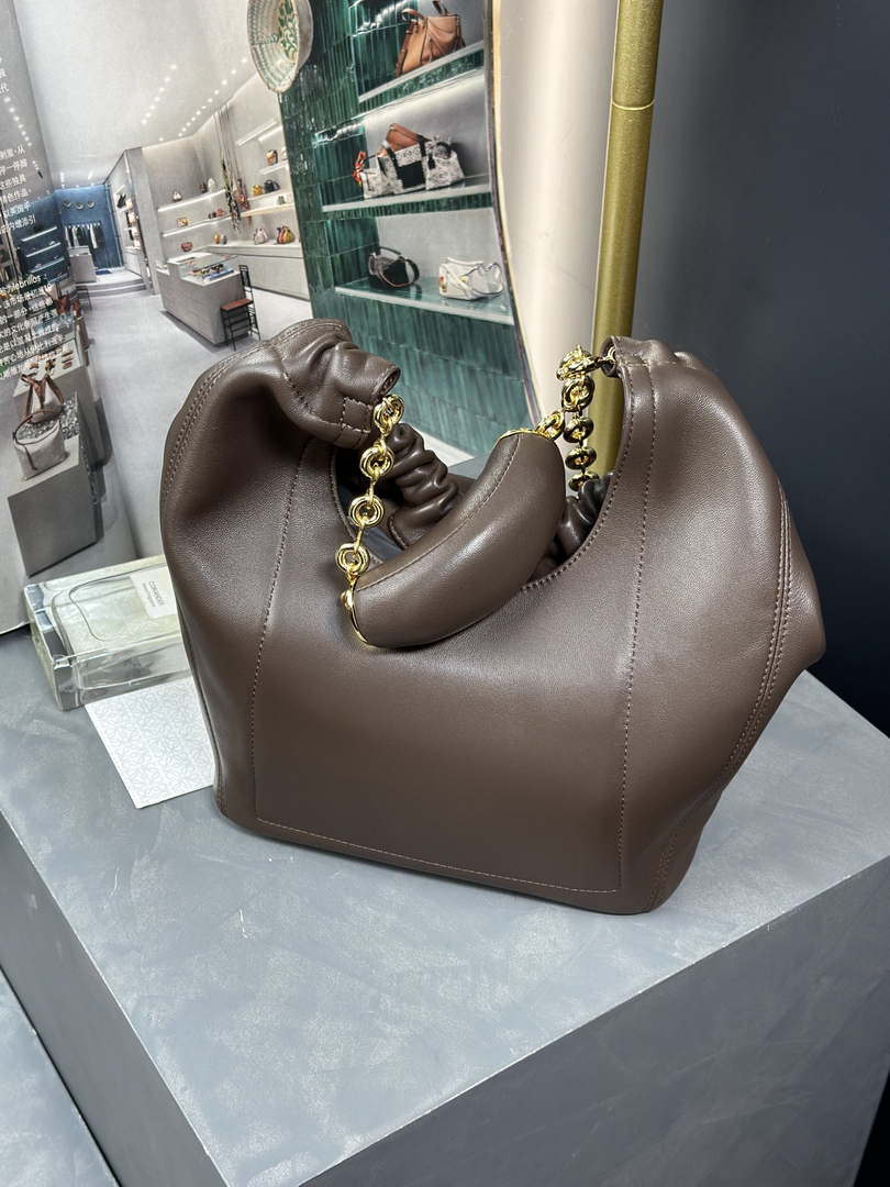 Loewe A914NCHX01 Small Squeeze bag in nappa lambskin Brown