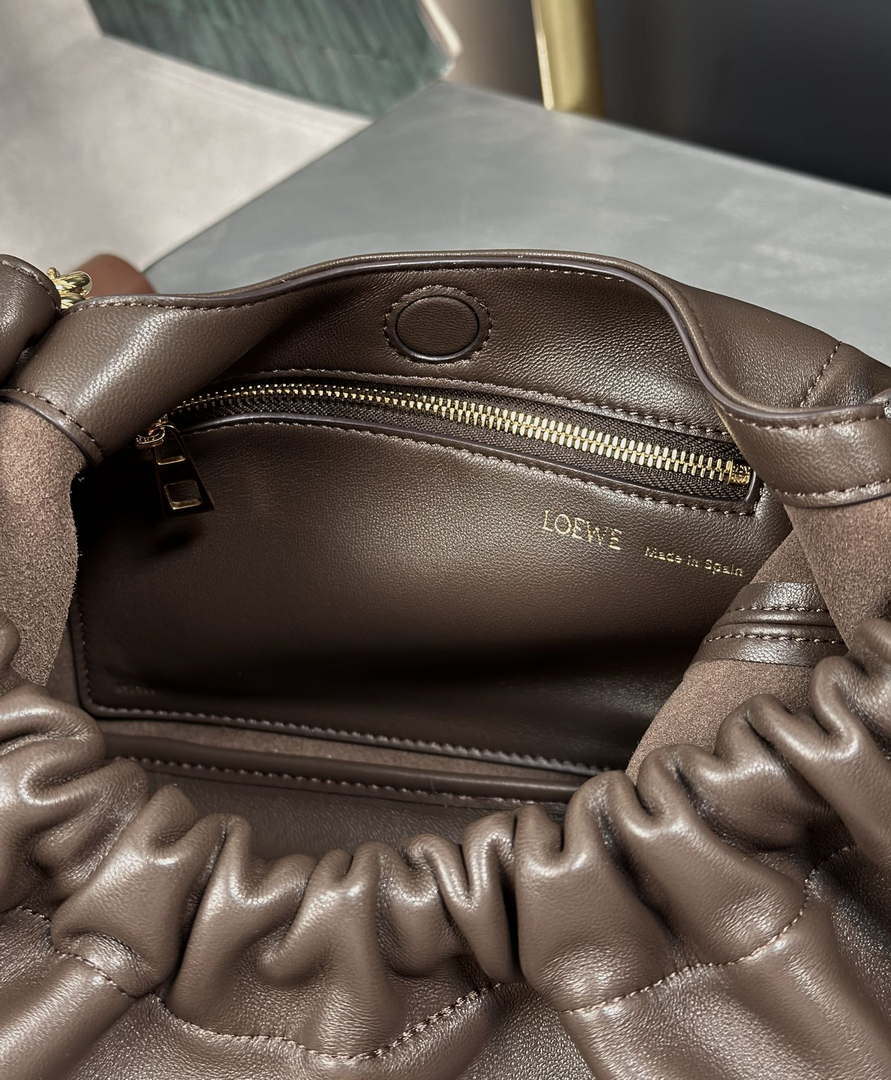 Loewe A914NCHX01 Small Squeeze bag in nappa lambskin Brown