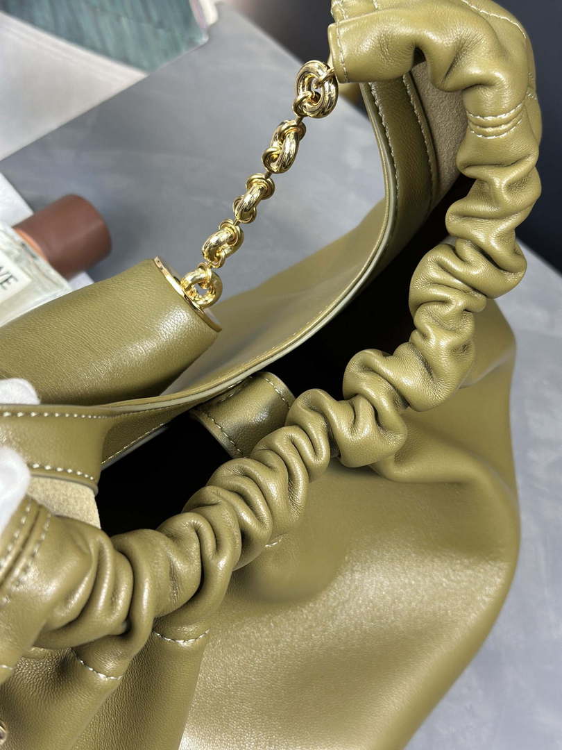 Loewe A914NCHX01 Small Squeeze bag in nappa lambskin Green