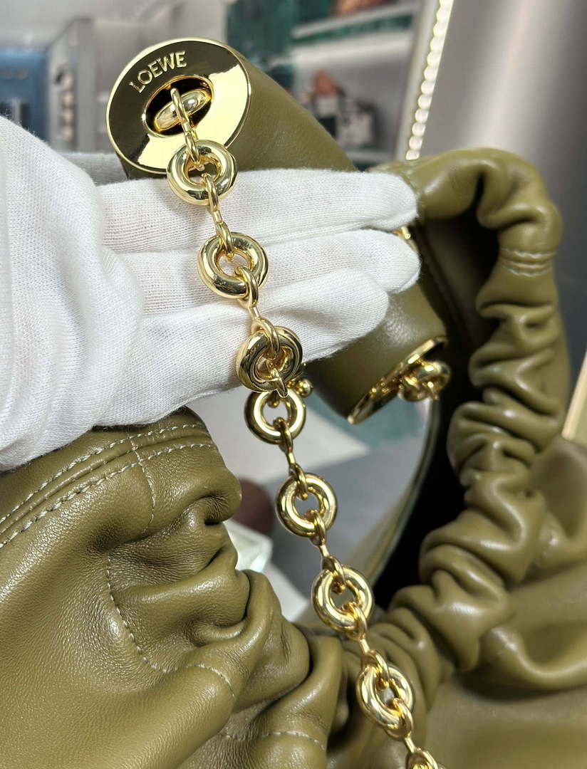 Loewe A914NCHX01 Small Squeeze bag in nappa lambskin Green