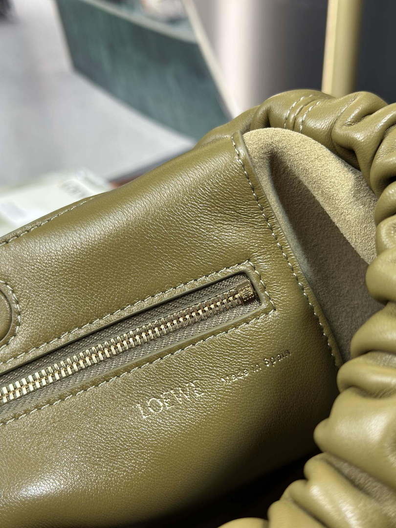 Loewe A914NCHX01 Small Squeeze bag in nappa lambskin Green