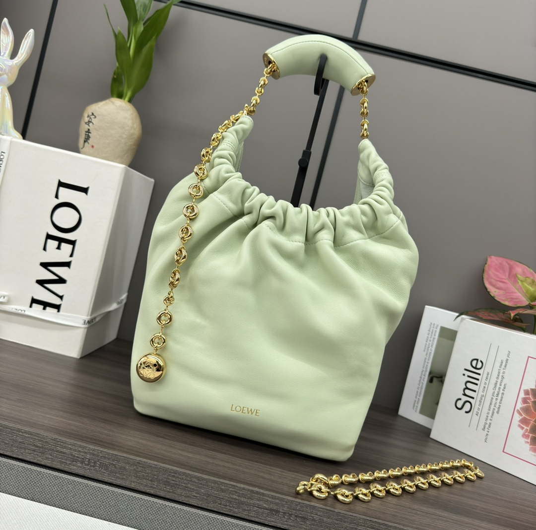 Loewe A914NCHX01 Small Squeeze bag in nappa lambskin Light Green - Default Title - View 1