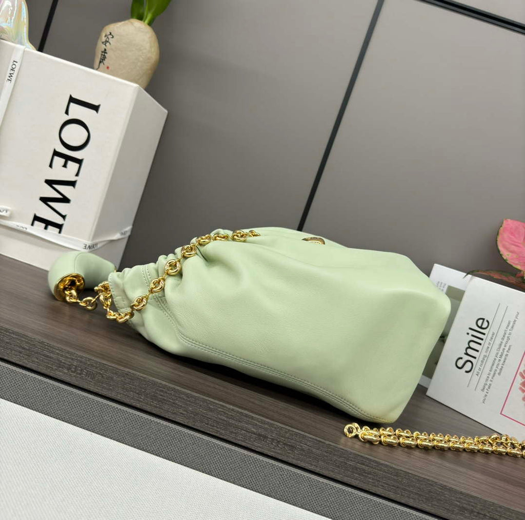Loewe A914NCHX01 Small Squeeze bag in nappa lambskin Light Green