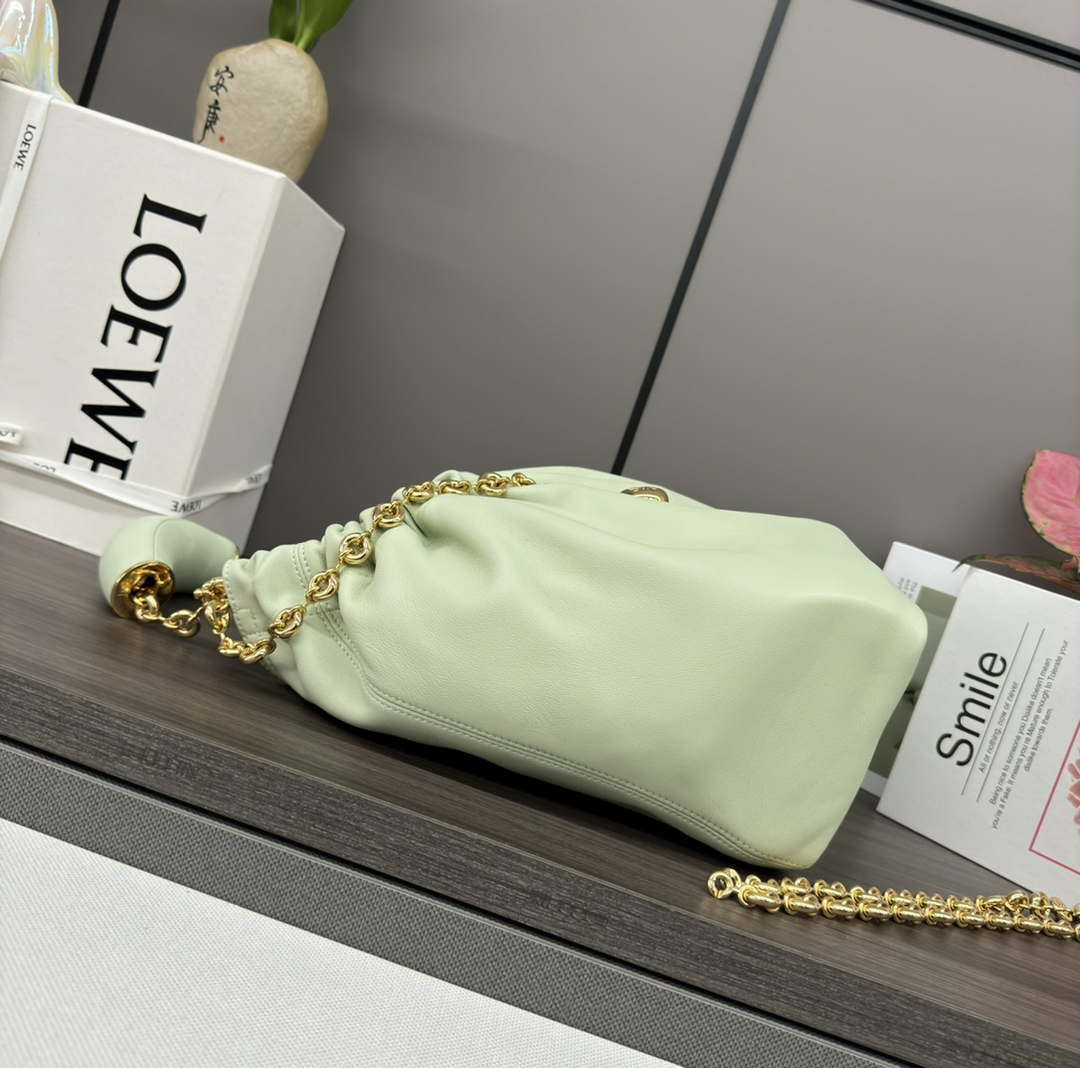 Loewe A914NCHX01 Small Squeeze bag in nappa lambskin Light Green
