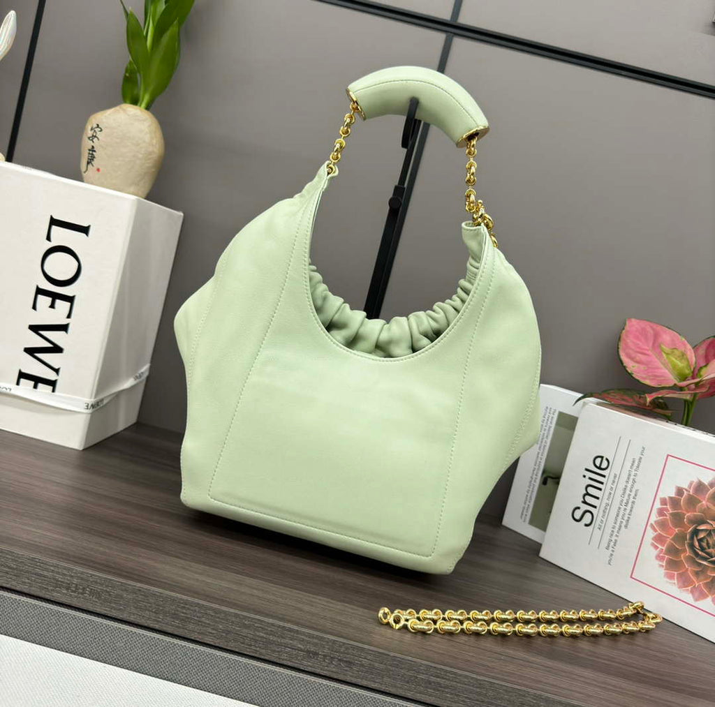 Loewe A914NCHX01 Small Squeeze bag in nappa lambskin Light Green