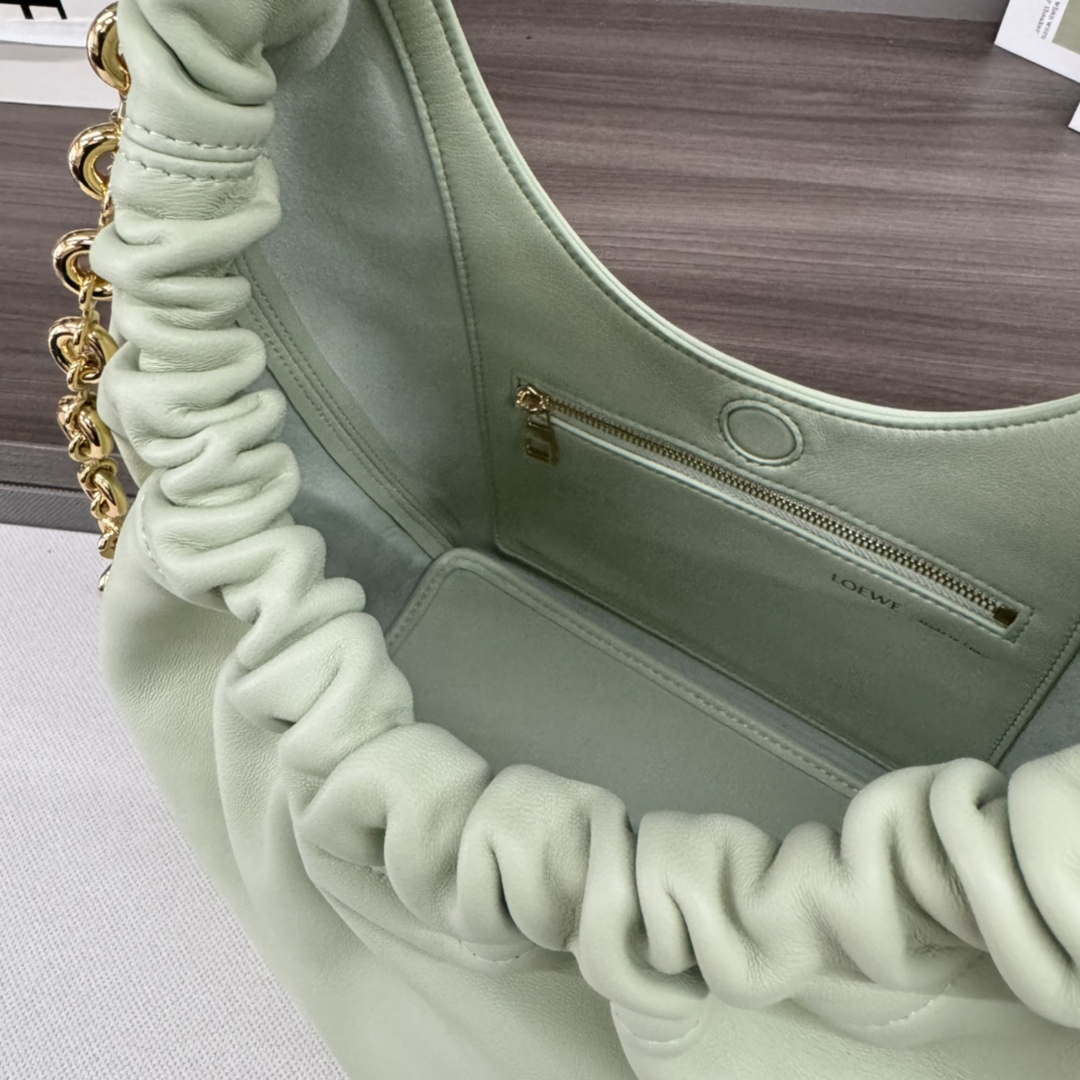 Loewe A914NCHX01 Small Squeeze bag in nappa lambskin Light Green