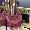 Loewe A914Q37X01 Medium Squeeze bag in nappa lambskin Wine Red - Default Title - View 1