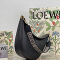 LOEWE A923PL9X07 Luna bag in satin calfskin and jacquard Black - Default Title - View 1
